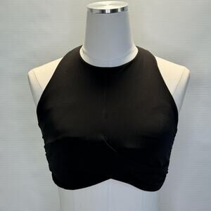 Lululemon Align Sports Bra Womens 4 Black High Neck Crossback Padded Top Yoga